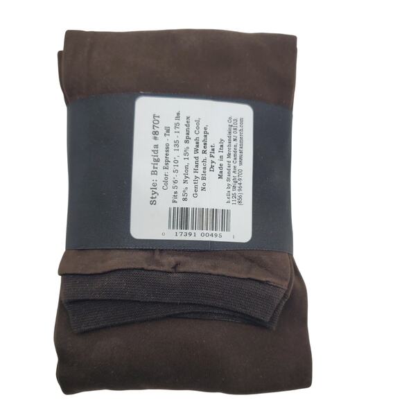 Microfiber Opaque Footless Tights Espresso Tall B.ella Brigida Italy Hosiery NWT - Picture 4 of 5